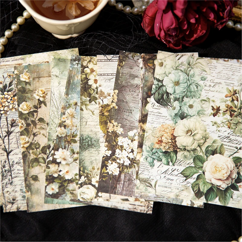 5 styles 30 pcs Blooming years series material paper Decorative Diary Album Scrapbooking material Junk Journal Supplies