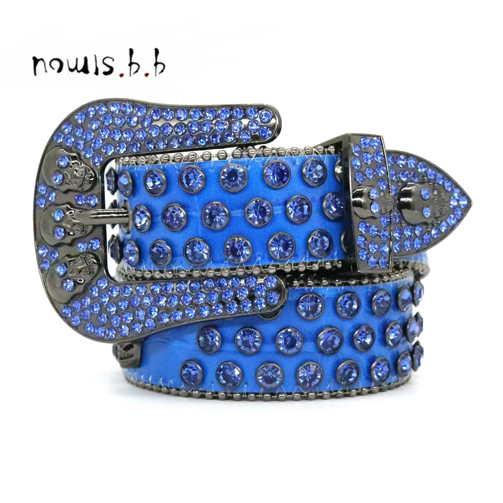 

Lolita Rhinestone Belt Women Luxury Brand Designer Leather Western Cowboy Diamond Studded Bling Belts For Women Ceinture Homme