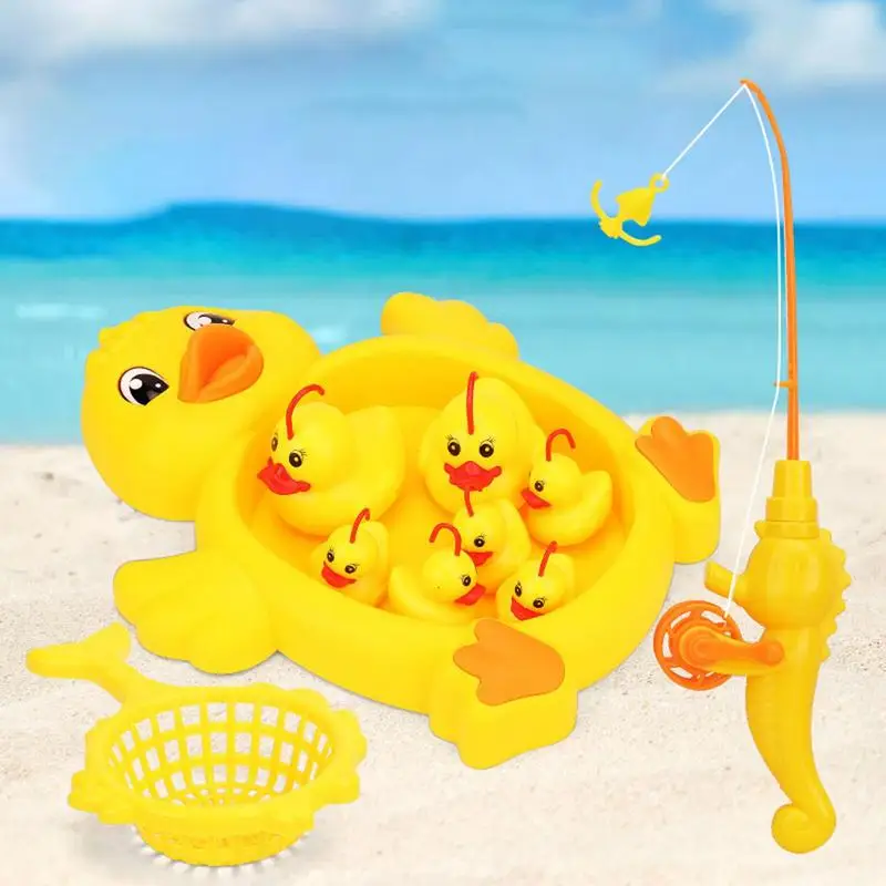 

10pcs Rubber Ducks Fishing Bathtub Swimming Pool Toys For Kids Boys Girls Children Outdoor Water Play Toy Set Baby Bath Toys