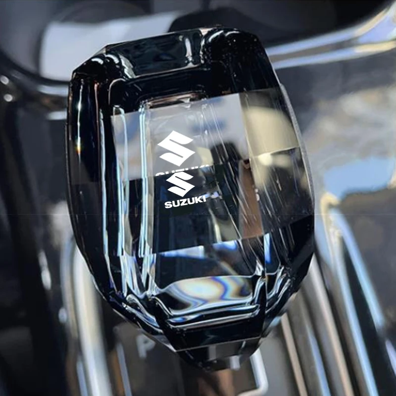 Cabezal de palanca de cambios de cristal para coche, cabezal de palanca de cambios con logotipo iluminado LED para SUZUKI Swift SX4 Jimny Samurai Alto Liana Ignis Grand Vitara