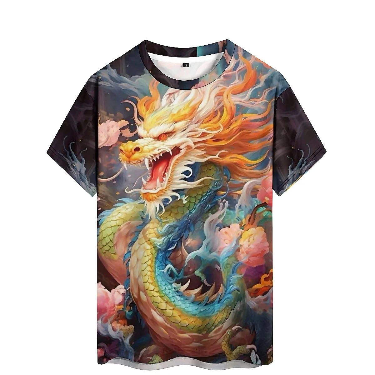 European and American Gothic Style Men's 3D Printed Short Sleeved T-shirt with Innovative Design Suitable for Home Outings, Part