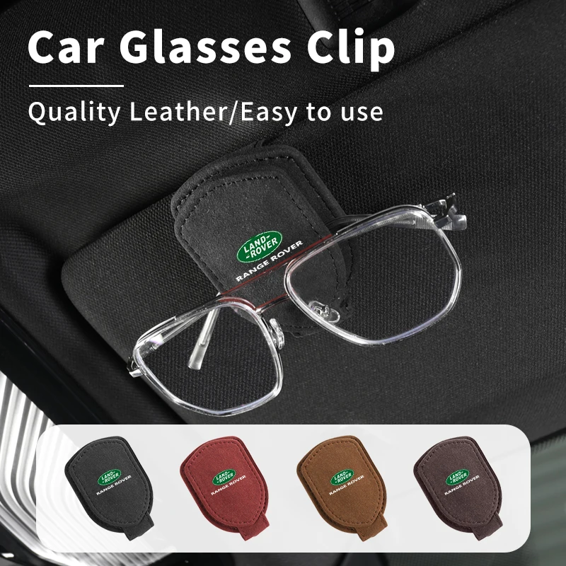 Car Sun Visor Glasses Clip Suede Sunglasses Holder Accessories For Land Rover Range Rover Evoque Velar Defender Discovery Freela