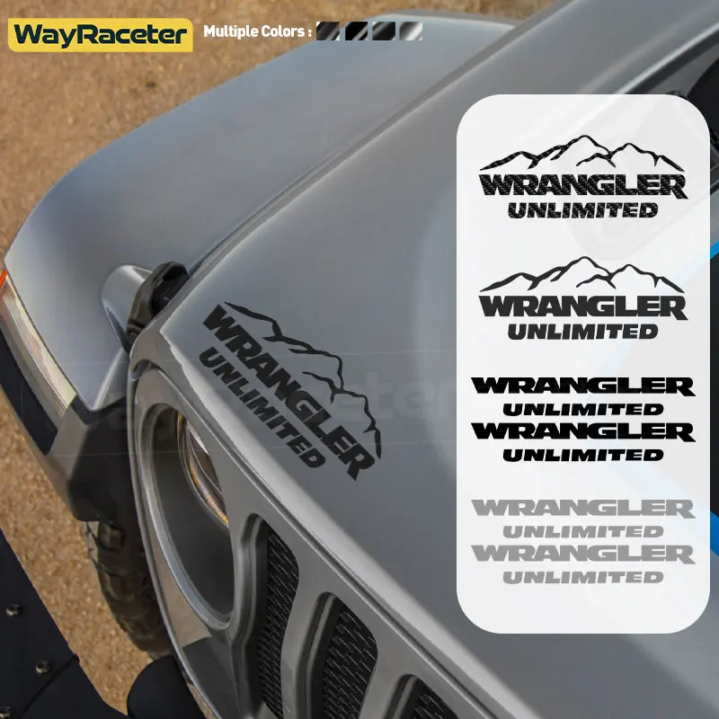 

2 шт. Mountain Rubicon Unlimited Sport матовая черная наклейка на боковое крыло для Jeep Wrangler JK JL TJ YJ CJ JLU Accessoiries