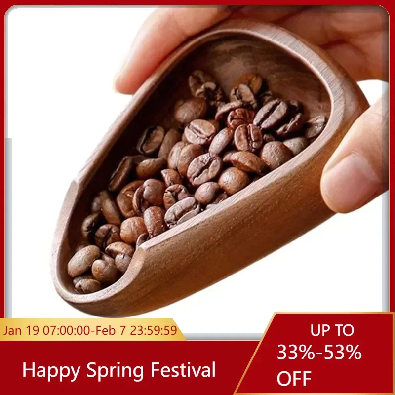 1Pcs Wooden Coffee Bean Bowl Solid Wood Coffee Bean Measuring Container Espresso Dosing Cup Tea Leaf Display Tray Coffee Tools