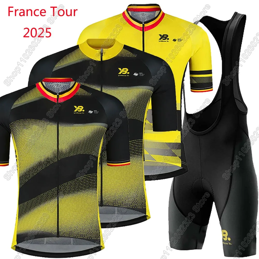 

Swarm France Tour 2025 Belgium Cycling Jersey Set Wingbeat-Clothing Men Clothing Road Bike Shirts Suit Bicycle Bib Shorts MTB