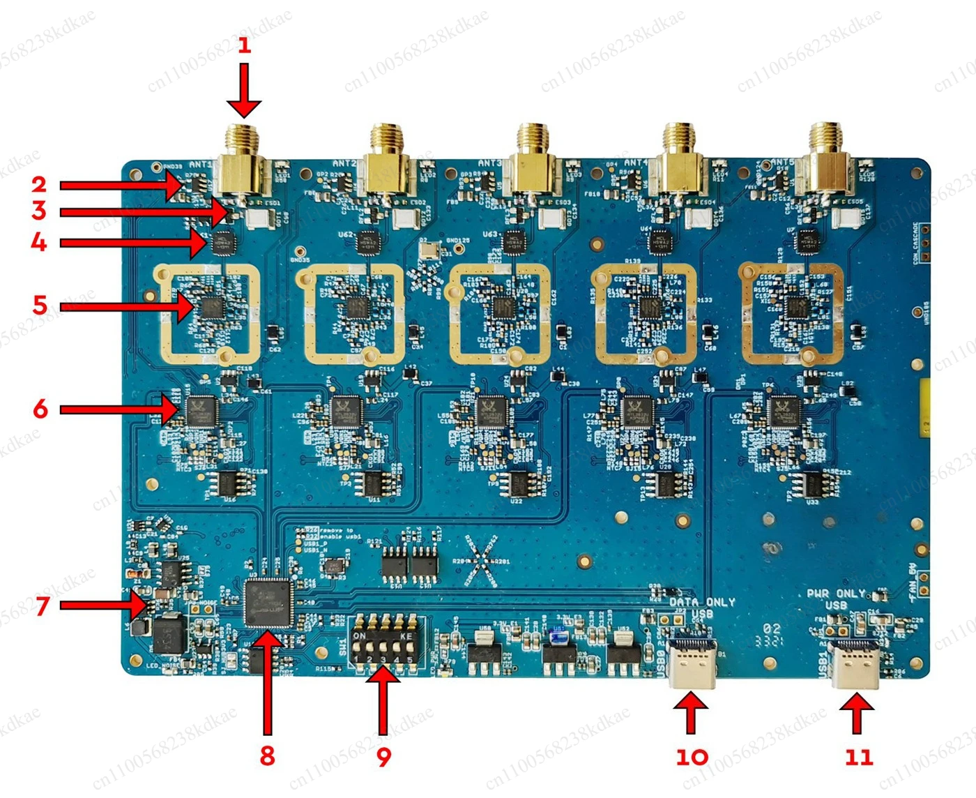 5‑Channel Coherent Synchronous SDR Receiver Multi‑Channel Data Acquisition Processing Module