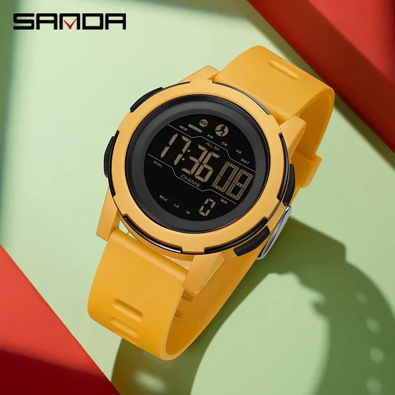 SANDA Men's Watch Pedometer Waterproof Mountaineering Outdoor Sports Style Military Multifunctional Intelligent Electron Watches