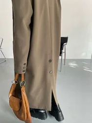 Trench Coat abito da donna colletto lungo stile britannico capispalla a maniche lunghe da donna autunno sciolto giacca a vento Casual da strada fritta