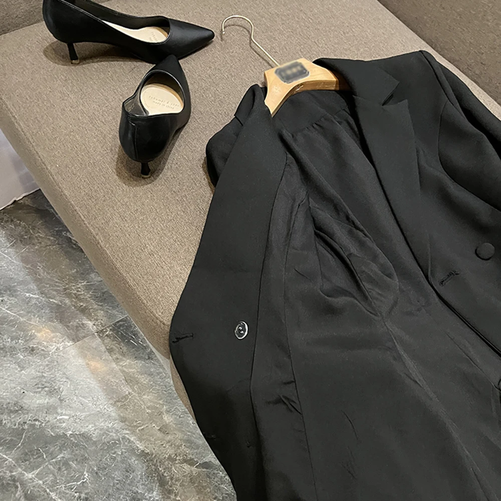 Twotwinstyle hit cor vestidos de emagrecimento para mulheres lapela manga longa cintura alta emendado dobras elegante vestido feminino novo kdr 520701