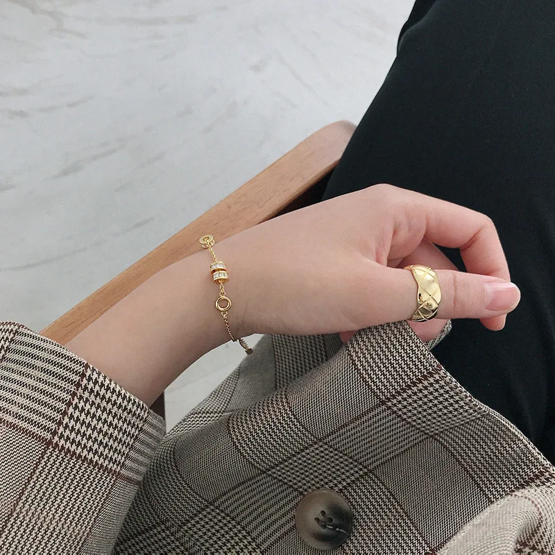 Hot Selling S925 Sterling Silver Lucky Transport Beads Zircon Bracelet Women's Fashion Luxury Banquet Jewelry