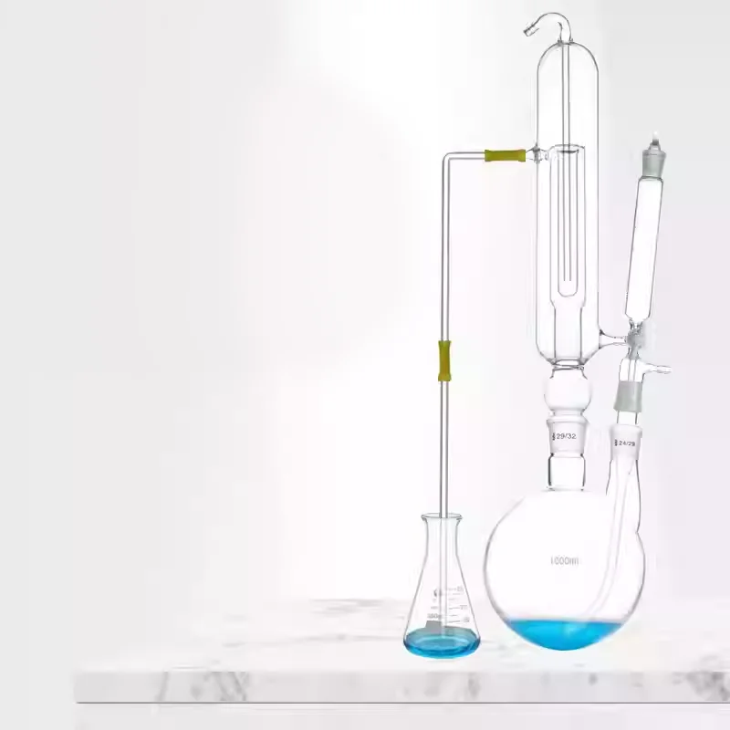 Acid base titration distillation device, residual sulfur dioxide, glass nitrogen filled distiller