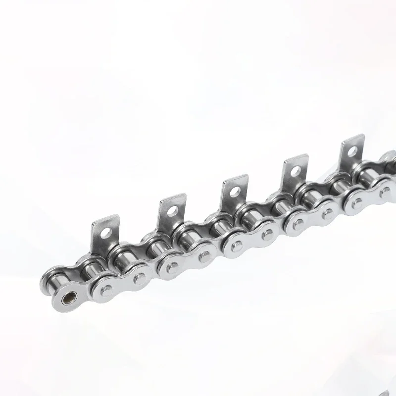 304 Stainless Steel Straight Chain with Ear Single and Double Hole, Industrial Transmission Drive Conveyor Chain, 1PC, 08B-1
