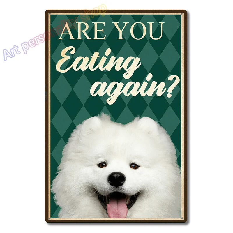 Samoyed Dog &Co. Bath Soap Wash Your Paws Vintage Plaque Poster Tin Sign Wall Decor Hanging Metal Decoration 12 X 8 Inch