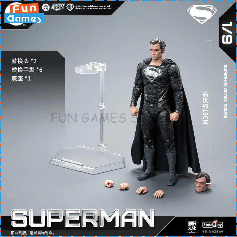 

2025 New FONDJOY Action Figure 1/9 DC Doll Series Superman 19CM Model PVC Joint Movable Custom Ornament Kid Toy Birthday Gift