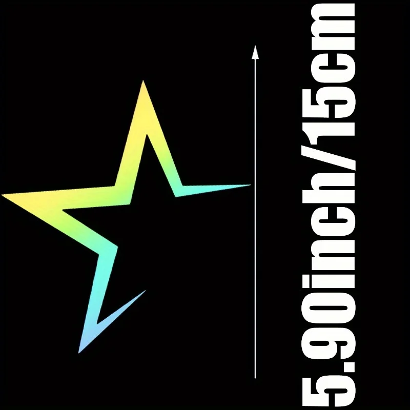 Reflective Star Sticker Waterproof Vinyl Decal Hollow Five Point Design Car Motorcycle Helmet Laptop Phone Decoration