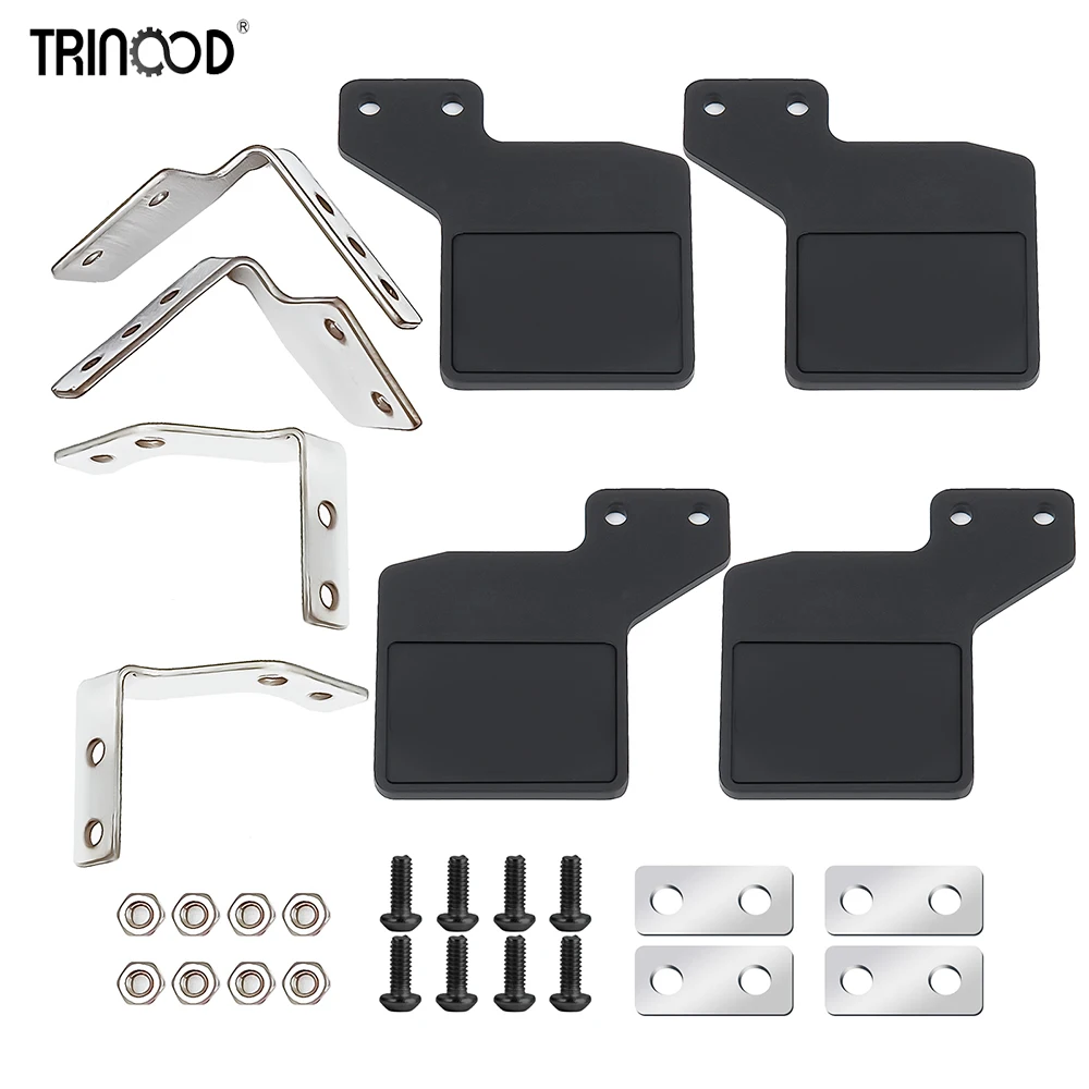 TRINOOD Aluminum Front & Rear Fender Mud Flap Mudflaps Mudguard Fender Metal Bracket for 1/18 RC Crawler Car TRX4-M Defender