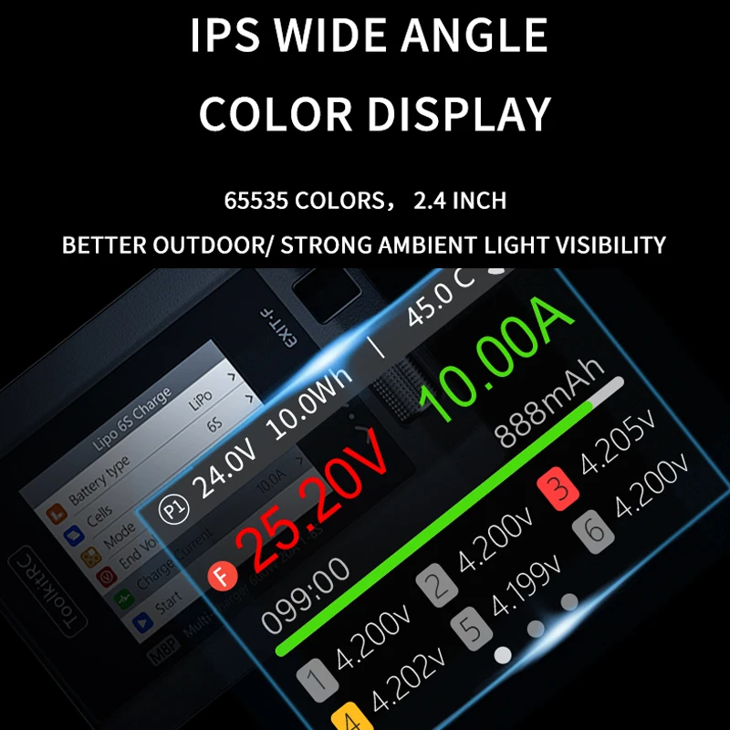 ToolkitRC M8P DC 600W 20A 1-8S 6S 7S Lipo LIHV Charger with an increase in accuracy power of Multifunctional signal testing