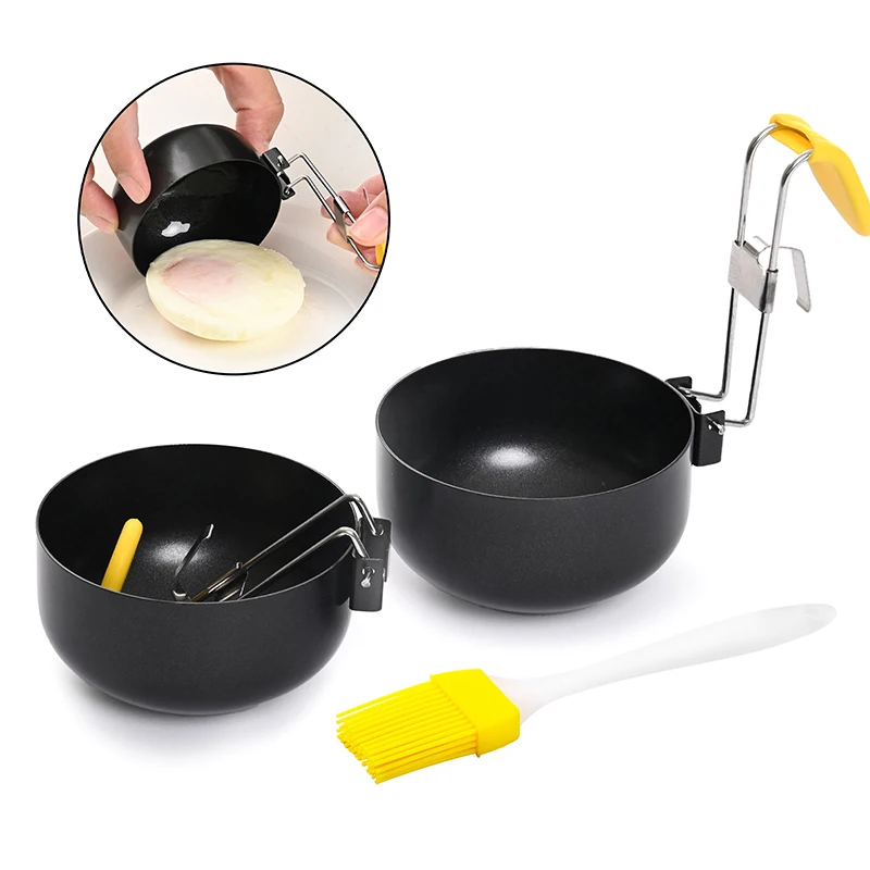 Collapsible Hanging Ear Type Non-stick Anti-scalding Round Household Runny Water Poached Egg Mould Egg Steamer Egg Boiling Spoon