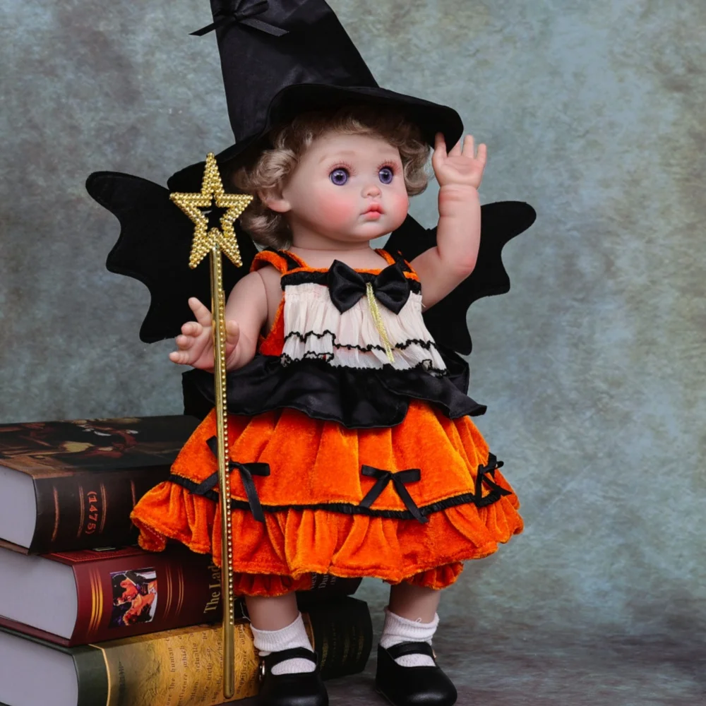 クローバレイ 44cm フルボディビニールリアルなリボーンドール 18インチ オリジナルウィッチビニールソル 手作り高級塗装玩具 キッズギフト