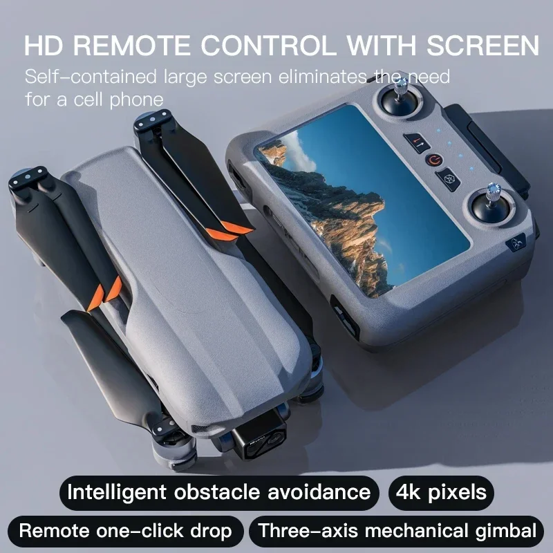 Nuevo 019 Drone 4K HD cámara pantalla táctil cardán de 3 ejes 360 °   Evitar obstáculos FPV sin escobillas EIS electrónico RC Quadcopter juguetes