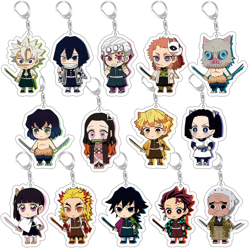 

Anime Demon Slayer Acrylic Keychain Kamado Tanjirou Nezuko Agatsuma Zenitsu Hashibira Inosuke Key Ring Bag Pendant Decoration