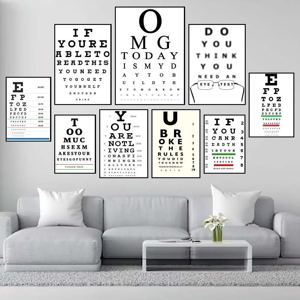 Eye Test Eye Chart Poster Prints Wall Painting Bedroom Living Room Decoration Office Small