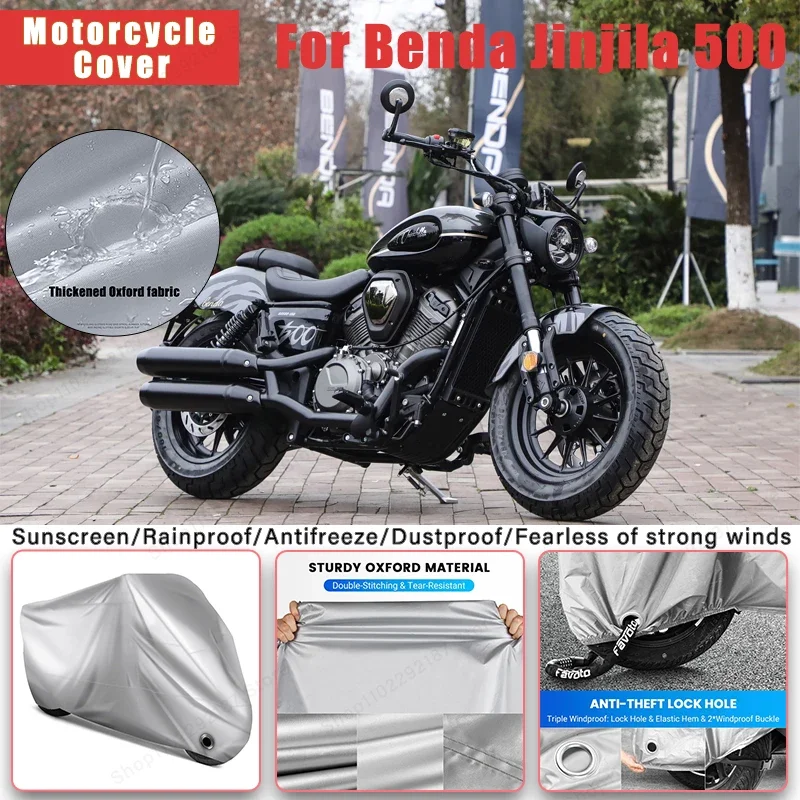 For Benda Chinchilla 500 No Ear Motorcycle Cover - Outdoor Full Body Protection, Waterproof Dustproof Sunscreen Moto Accessories
