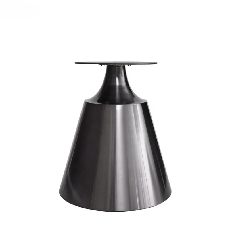 Modern Round Table Legs and Stainless Steel Base Black Metal Chrome Base