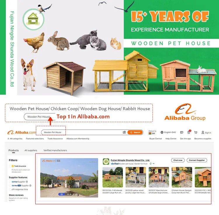 SDB002-RED Wholesale Eco-Friendly Large Outdoor Wooden Bird Pigeon Cage