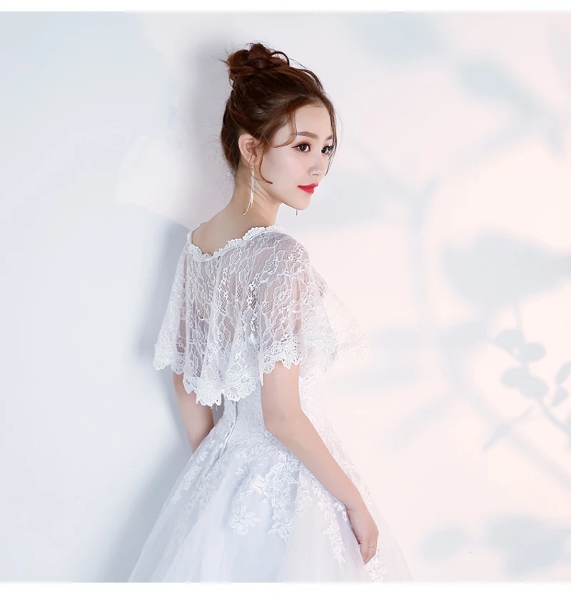 Women Floral lace Shawl Bridal Wrap Wedding Bolero Cover Up Party Casual Tulle Shrug Cape image 6