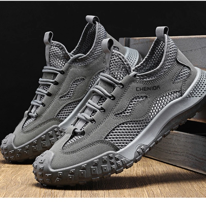 

Men's Spring 2025 New Breathable Mesh Sports Casual Thin Lightweight Soft Bottom Work Fashion Trend Shoes Comfortable round Toe