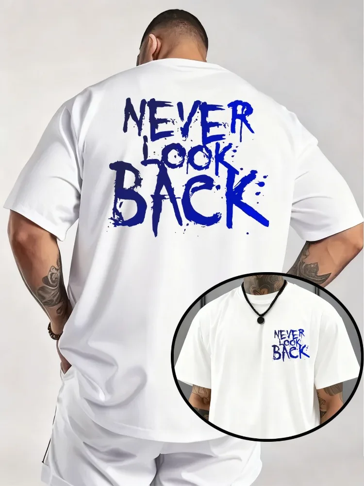 2026 Summer New Style Men's Pure Cotton T-Shirt Street Casual Fashion Soft and Comfortable Simple Letter Pattern Print