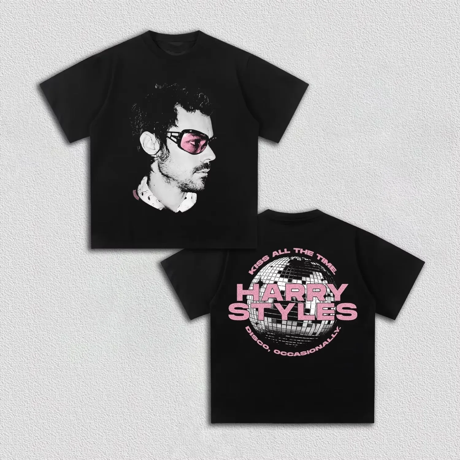 Harry Styles Kiss All The Time Disco Occasionally Double Sided Graphic T-Shirt Cotton Men Women Streetwear Tee