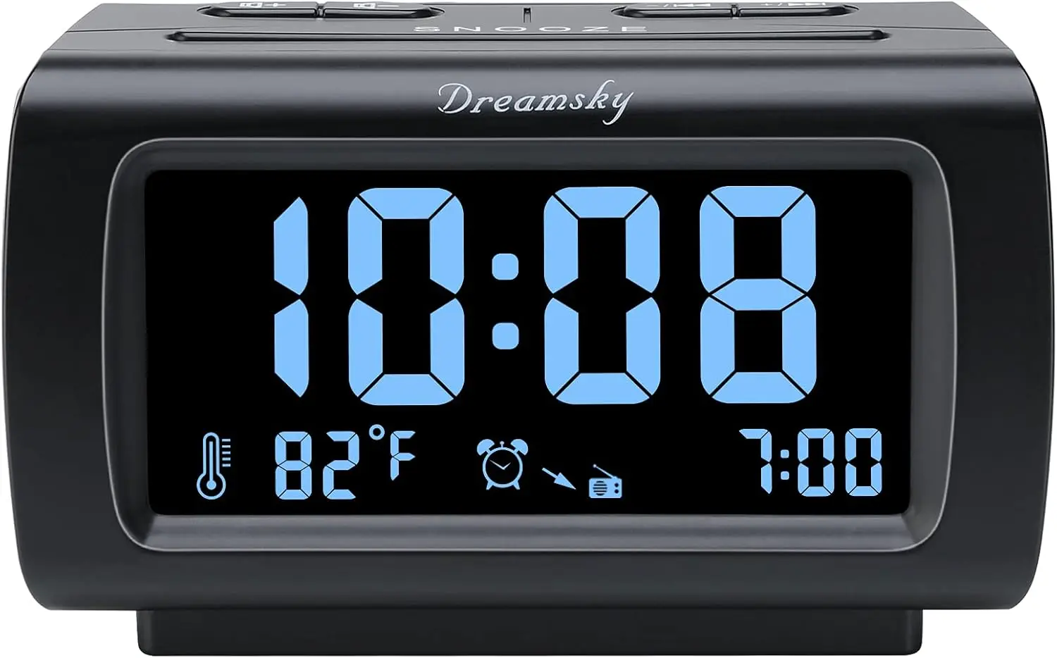 Großer Digitaler Wecker mit FM-Radio, USB-Anschluss, Batterie-Backup, Dimmer, Schlummerfunktion