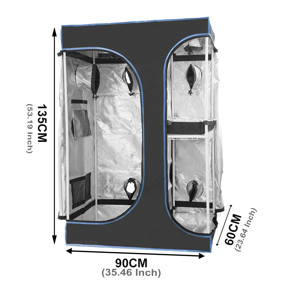 BEYLSION 600D New Blue Plant Grow Box Light Tent GrowBox Room For Plants Greenhouse Indoor Hydroponic + Rope