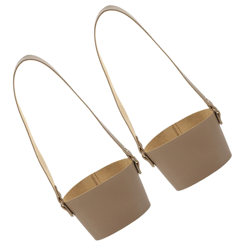 

2pcs Coffee Cup Sleeve Water Bottle Carrier Handle Straps PU Lightweight Durable Bag Milk Tea Sling Storage Kitchen Bar