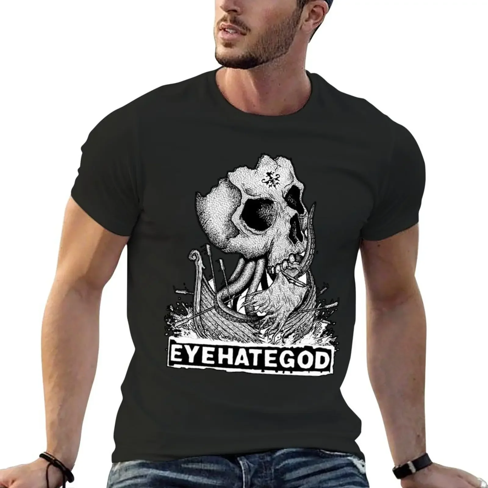 

Eye Hate God Skull Art T-Shirt funny costumes street wear affliction shirts anime clothes black t shirts for men