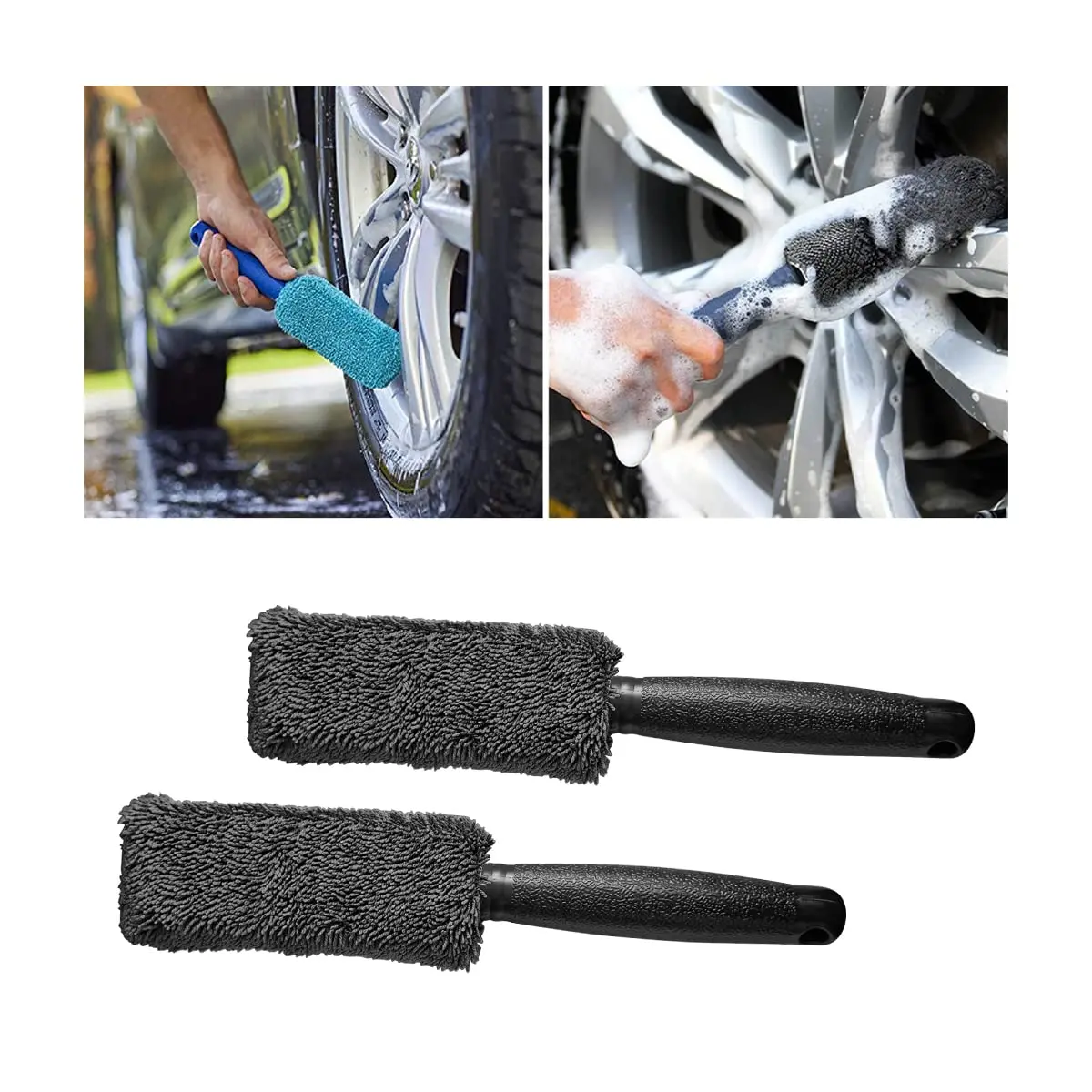 Microfiber Braid Twist Cloth Can Be Hung Car Cleaning Tools Long Handle Car Wash Brush Tire Brush Wheel Hub Brush Supplies