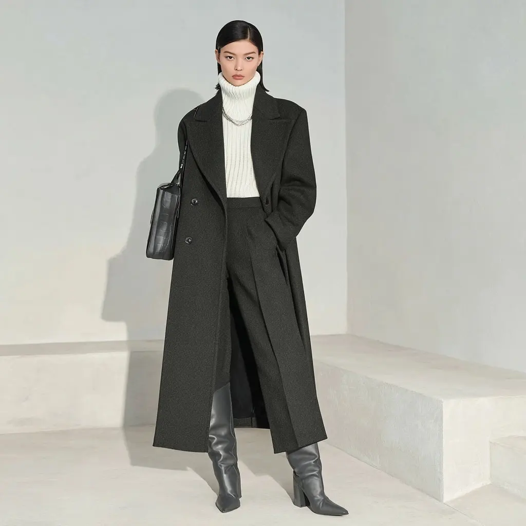 

Женское повседневное шерстяное пальто на осень-зиму, модная верхняя одежда, удобная посадка, без украшения