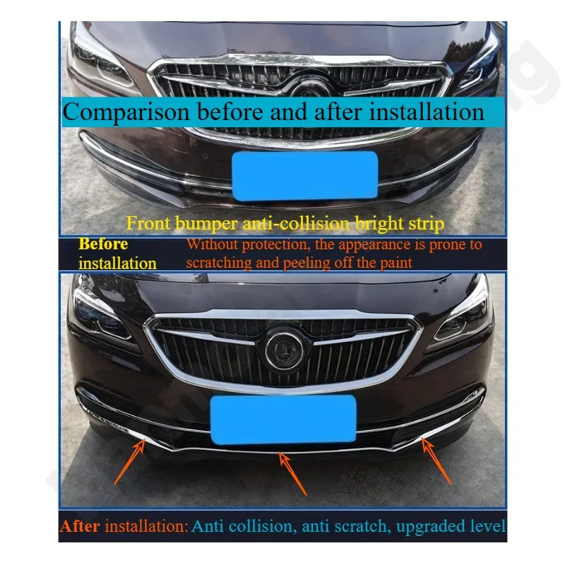 

for Buick LaCrosse 2016 2017 2018 Front bumper anti-collision strip/body modification anti scratch decorative strip