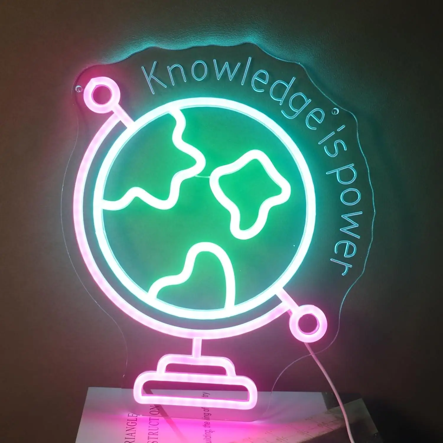 

World Map Neon Sign Dimmable USB Powered Light for Gaming Room Kids Bedroom ClassRoom Decor Gift for Teens Boys Girls Wall Light