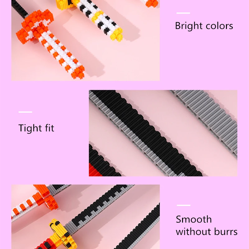 1개 랜덤 창의적인 검 시리즈 탠덤 빌딩 블록 일본 애니메이션 칼 MOC 브릭 DIY 세트 장난감 남자아이 크리스마스 선물
