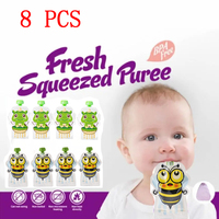 8pcs Baby Complementary Food Bags Reusable 150ml Homemade Fruit Puree Pouches Sealed Random Refillable Screw Cover for Outdoor