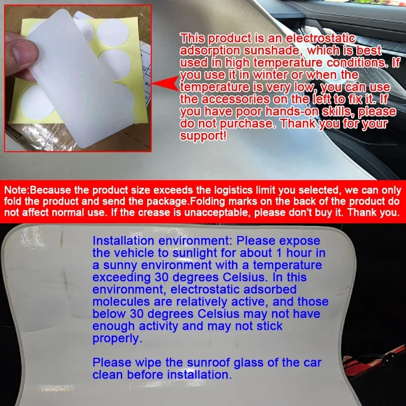 ل LiXiang LI ONE 2020-2023 2024 سيارة كهرباء الامتزاز فتحة سقف ظلة العزل الحراري كوة ملصق اكسسوارات السيارات #2