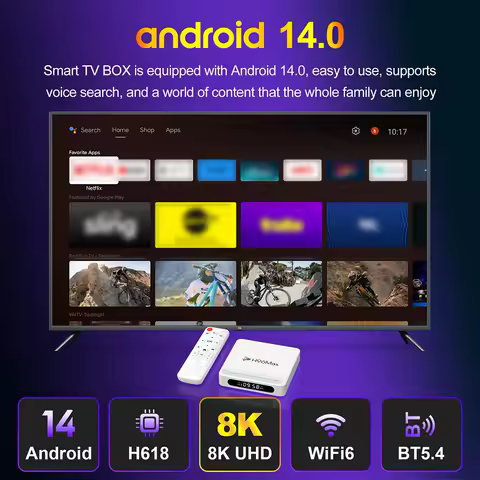 H96Max H618 Plus Android TV Box 14.0 H618 8K WIFI6 BT5.4 4GB 128GB with Voice Command Smart TV Box 2025 Google Voice Play Games