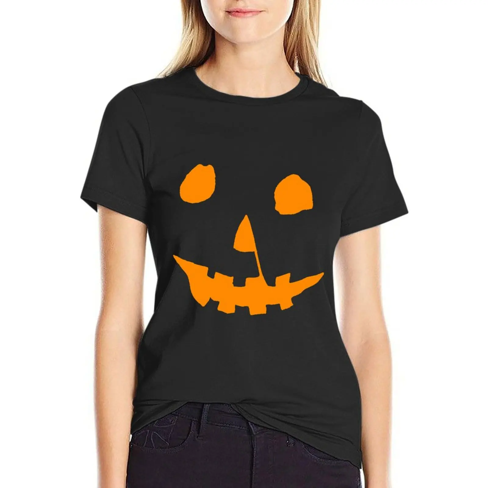 Halloween Movie Jack-O'-Lantern T-Shirt aesthetic clothes summer clothes female oversized workout shirts for Women