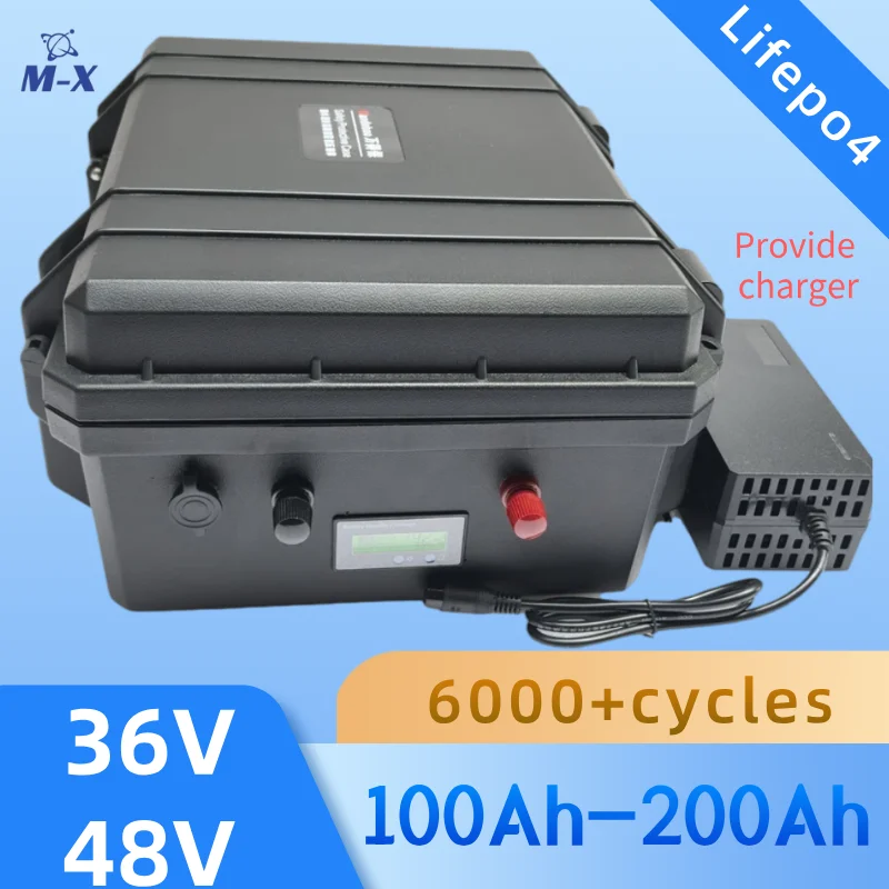 

36V 48V 100Ah 120Ah 150Ah 200Ah Lifepo4 Lithium Battery for 3600W 5000W Trolling Motor Motorhome Solar System RV
