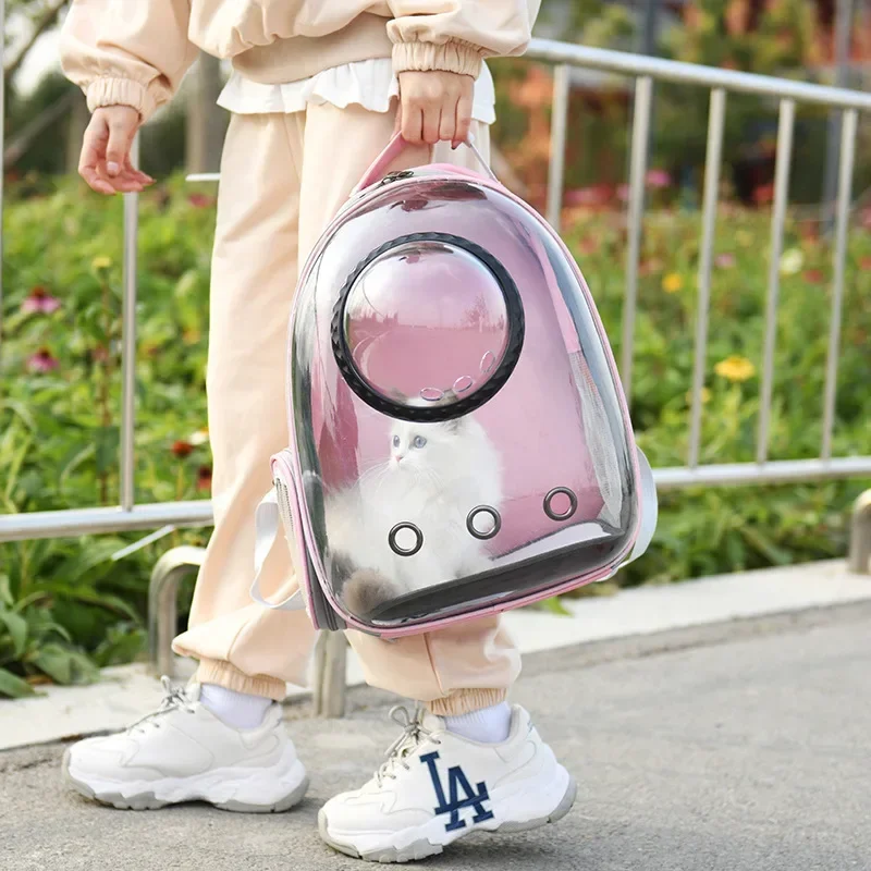 Space Capsule Panoramic Transparent Large Capacity Breathable Hole Cat Bag Backpack Pet Backpack Small Dog Bag Can Withstand 6kg