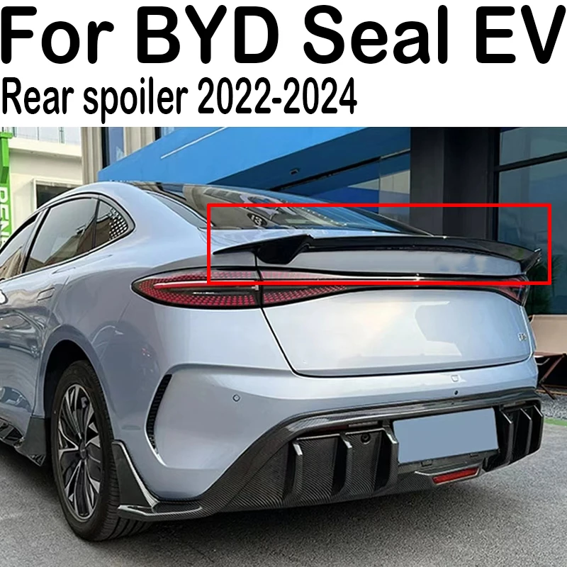 

For 2022 -24 BYD Seal EV Rear Trunk Lid Boot Ducktail Lip Spoiler Wings Car Black Carbon Exterior Tuning Accessorie Part