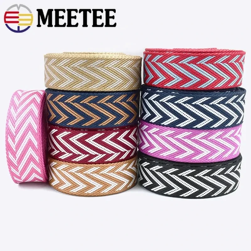 

1/2/5/10M Meetee 38/50mm Jacquard Webbing Tape Polyester Canvas Ribbon Bag Backpack Shoulder Strap Clothes Decor DIY Sewing